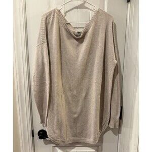 Old Navy Beige Solid Knit Boat Neck Dolman Sleeve Ribbed Pullover Sweater XL